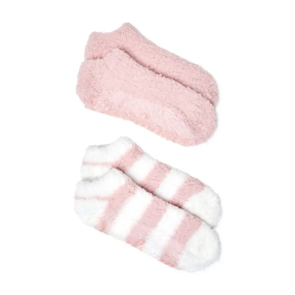 Women’s Dearfoams Ultra Soft Fuzzy Slipper Socks 2, 2-Packs Shoe Size 4-10